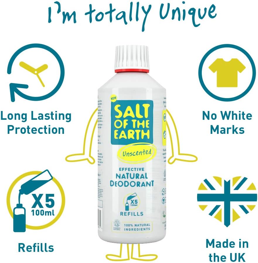 Salt of the Earth, Natural Deodorant Spray Refill, Unscented, 100% Natural Origin Ingredients, Vegan - Image 4