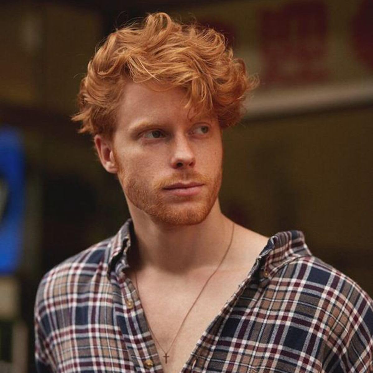 Beweig Short Curly Orange Wig Short Afro Wig for Male Cosplay Costume Daily Hair Synthetic Heat Resistant Mens Full Wigs