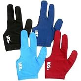 IBS Three Fingers Billiard Gloves Snooker Cue Professional 4 Colors (Spandex)