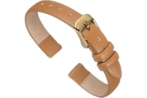 uxcell Multi-sizes Genuine Leather Band, Flat Thin Elegant Leather Watch Strap for Men and Women