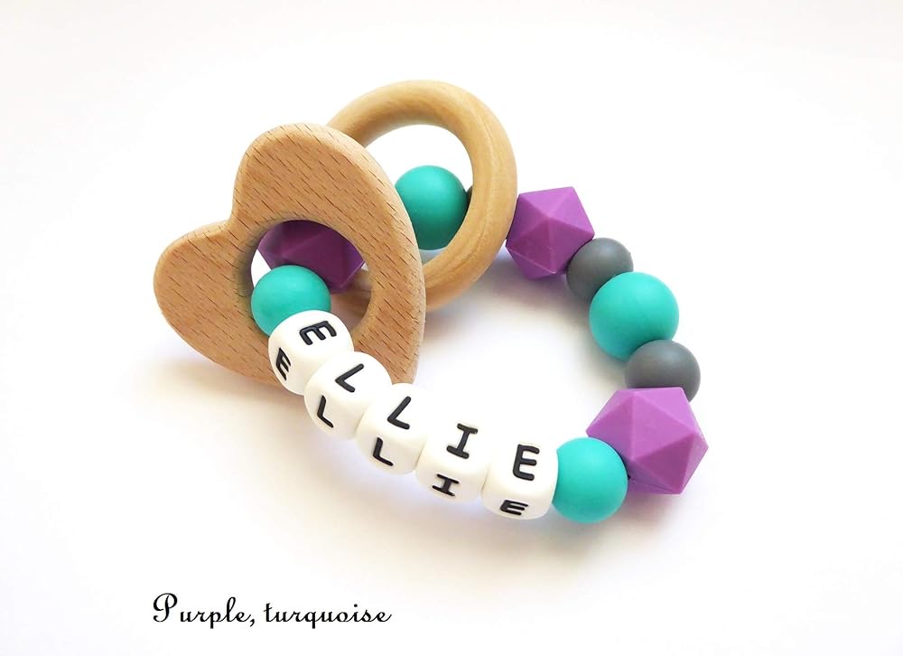 personalised baby teething ring