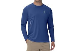 Runhit Men's UPF 50+ Sun Protection Shirts Long Sleeve UV Swim Shirt Fishing Hiking Running Rash Guard Quick Dry Lightweight