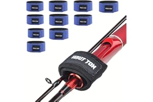 HAUT TON Fishing Pole Straps,Hook&Loop Fishing Belts,Fishing Ties For Casting Rods,Spinning Rods,Fly Rods (HT-S-BL10)