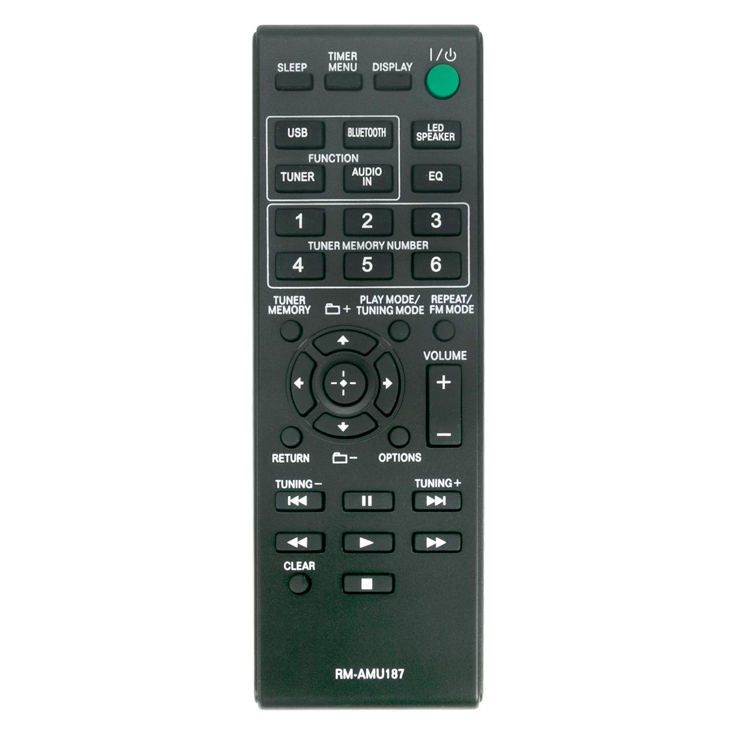 VINABTY RM-AMU187 Remote Control Replacement for Sony Personal Audio System GTKN1BT GTK-N1BT CMT-S20 CMT-S30iP