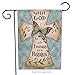 Dyrenson Easter Decorative 12 x 18 Religious Garden Flag Cross Double Sided Christian Faith, with God All Things are Possible Burlap Yard Decoration, Butterfly Outdoor Décor Small Flag Spring Summer