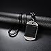 OIDEA Hip Hop Dog Tag Dual Leather Strap Wrapped Leather Chain Necklace for Men Birthday Gift, Size Adjustable