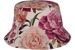 Pink Rose Flowerprint Adult Fisherman's Hat is Suitable for Beach, Camping, Fishing, Outdoor Leisure