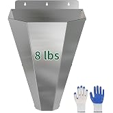 LavviTech Chicken Kill Cone for Butchering, Stainless Steel Killing Cones | Medium Size with Safety Gloves and Flat-Back Design for Processing Chickens, Ducks, Turkeys &amp; Poultry up to 8 lbs, Silver