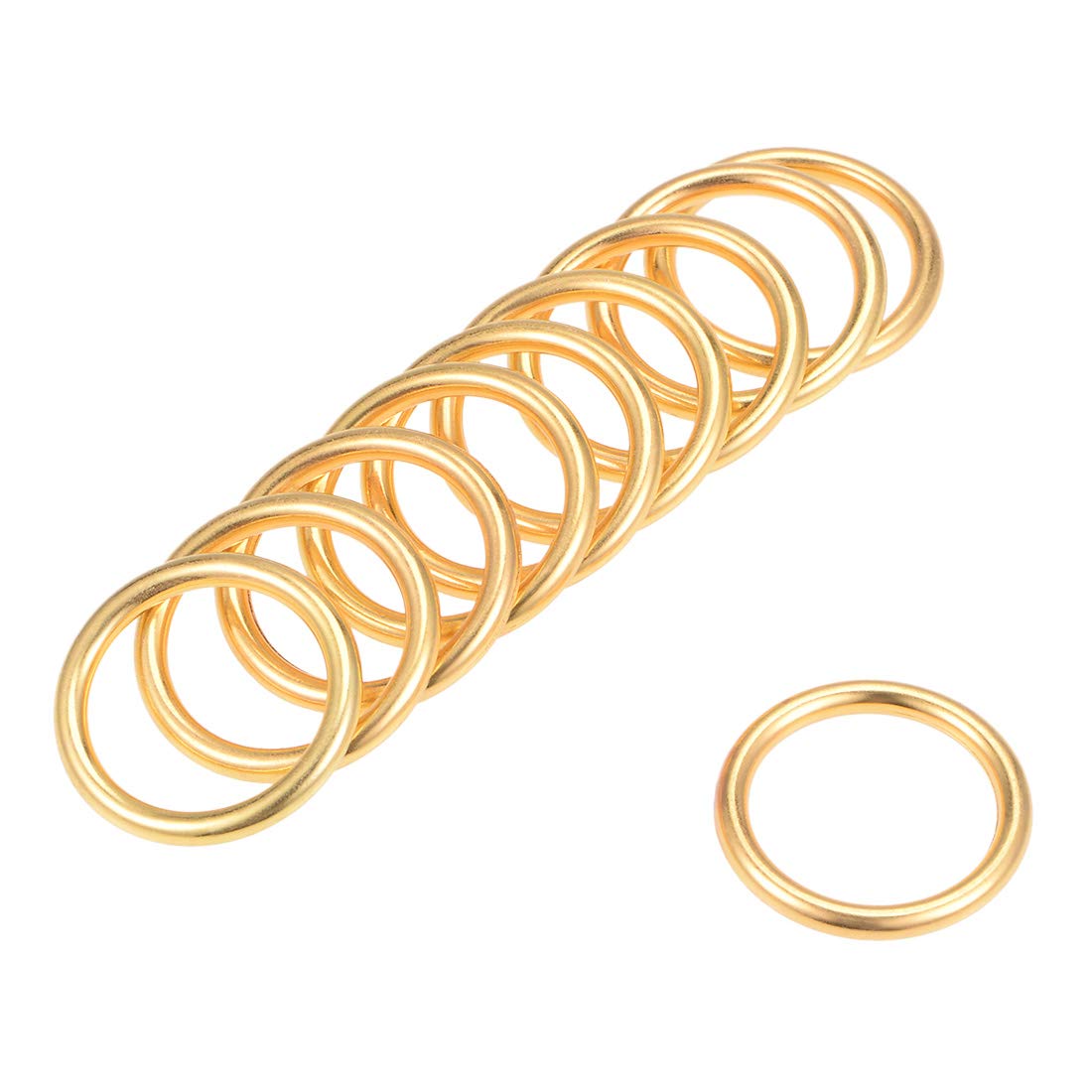 Photo 1 of uxcell O Ring Buckle 20mm(0.8") ID 3mm Thickness Zinc Alloy O-Rings for Hardware Bags Belts Craft DIY Accessories, Gold Tone 25pcs