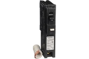 Schneider Electric CHOM115CAFI Homeline Single Pole 15 Amp Combination Arc Fault Pigtail Circuit Breaker, Black