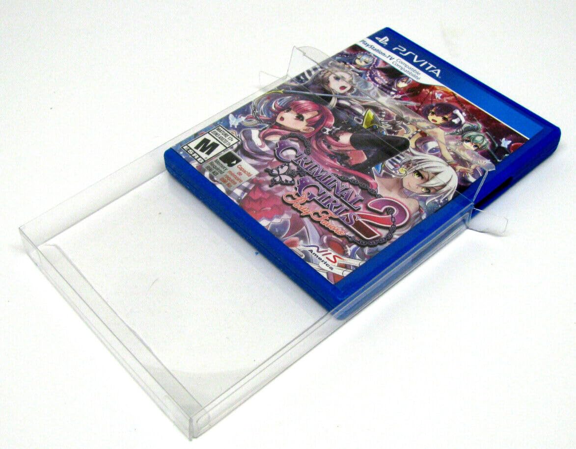 Link-e : Pack of 10 Plastic Protective Cases Compatible with Sony PS Vita Console Game Box (Playstation Vita), Transparent/Green, Label