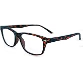 In Style Eyes Seymore Retro Bifocal Reading Glasses - Bifocal Readers for Women and Men, Non-progressive, Adaptive Spring Hinges - Clear Tortoise,3.0x