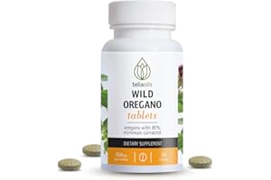 Teliaoils Wild Oregano Tablets from Oregano with Over 85% Carvacrol. Ideal to Boost The Immune System. Powerful antioxidant