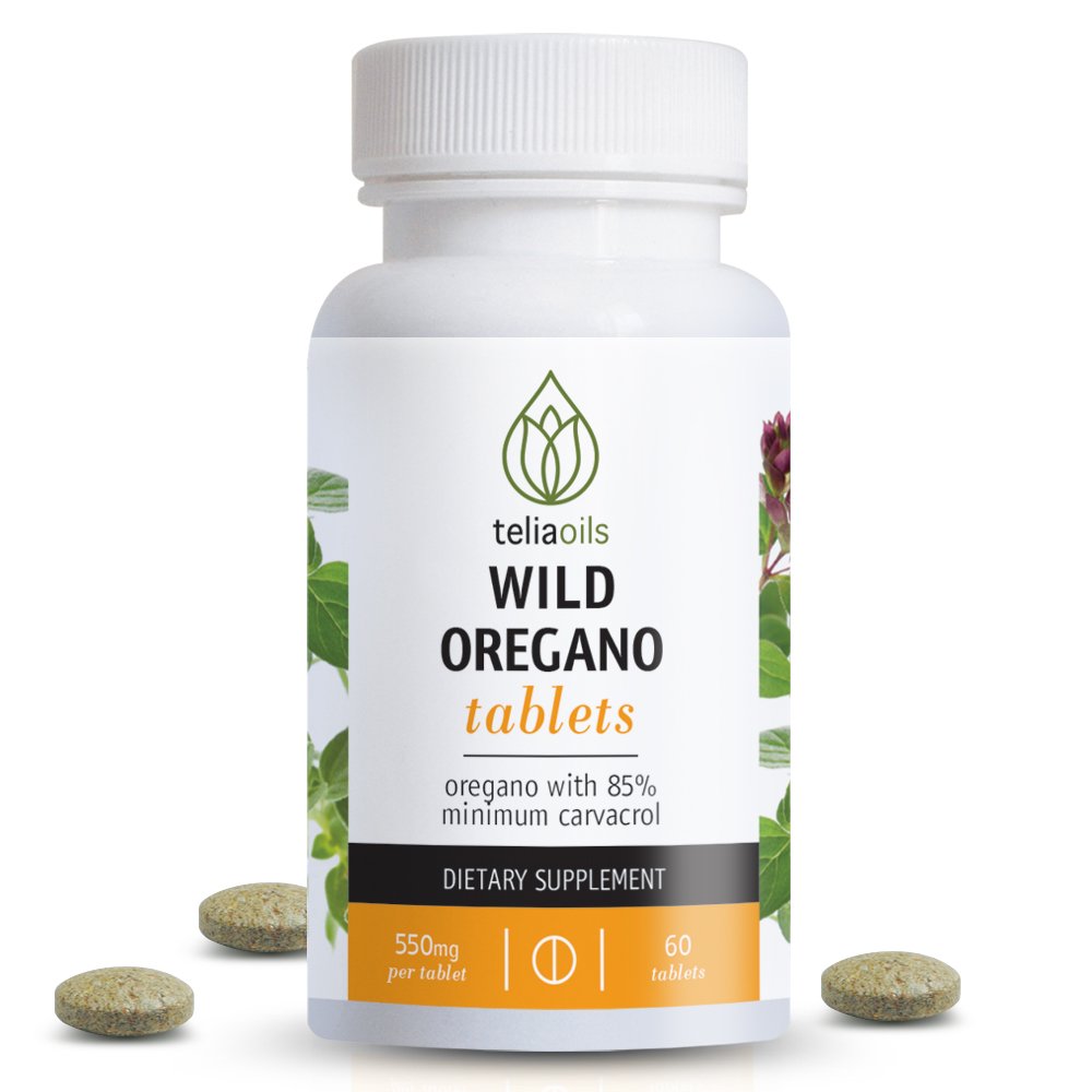 Teliaoils Organic Wild Oregano tablets from oregano with Over 85
