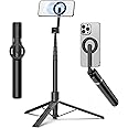 TONEOF 68" Magnetic Selfie Stick Tripod with Aluminum Strong Magnetic Holder for Magsafe, 360° Rotatable Travel Phone Tripod