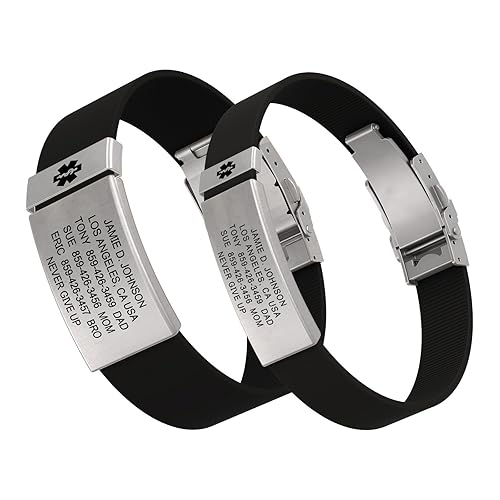 ROAD iD Personalized Medical ID Bracelet Premium ID Wristband