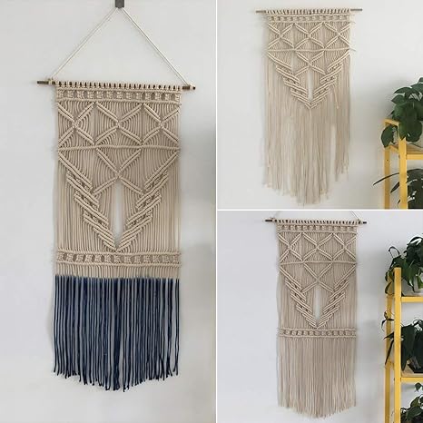Fesjoy 100 Hecho A Mano Macrame Colgante De Pared Decoracion De
