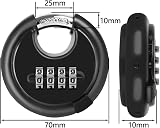 ASelected ASUKVC- Black Heavy Duty Weatherproof 4 Digit Padlock Zinc view 2