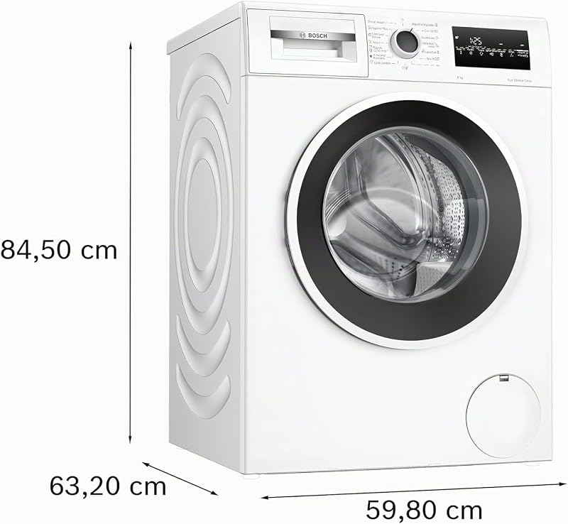 , Máquina de lavar, Série 4, 8 kg, Iron Assist, branca, WAN24280ES