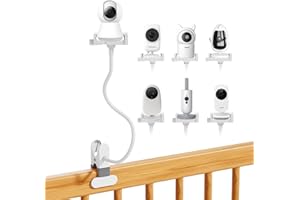 Flexible Baby Monitor Mount, Universal Goose Neck Holder Compatible with HelloBaby HB6550/HB65/HB66/HB6560, Secure Clamp & 1/
