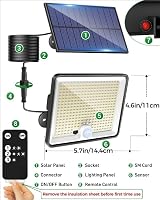 LOTMOS 342 LED Solar Security Lights Outdoor Motion Sensor Remote 3 Modes Cool view 6