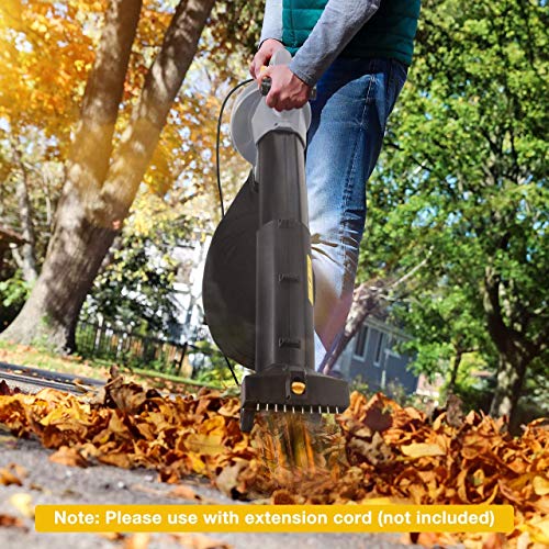TOPELEK Leaf Blower/Vacuum/Mulsher, Variable 7-Speeds Blower Vacuum (up to 565CMF), 13.5A Power Leaf Mulsher, Adjustable Height Electric Leaf Blower with Wheels, Large Capacity Leaf Vacuum, 15.9 Gal