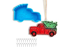 Christmas Truck Tree Car Freshie Molds Ornaments for Christmas Tree, Rifanda Car Freshie Silicone Mold for Aroma Beads, Car Freshies, Soap Candle Wax Clay Plaster for DIY Christmas Home Decoration