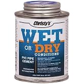 Christy's Wet Or Dry Conditions PVC Cement, Aqua Blue, 1/2 Pint (8 fl oz) | Medium Body, Extremely Fast Set, Low-VOC
