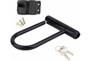 Mini Bike U-Lock with Mounting Bracket, Compact Anti-Theft Bicycle Lock for Quick Stops, Weather-Resistant U Shaped Lock with