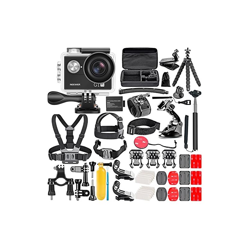 Neewer G1 Ultra HD 4K Action Camera Kit Includes 12MP, 98 ft Underwater Waterproof Camera 170
