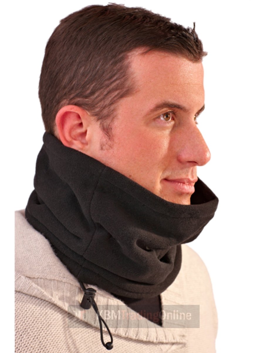 Bruno Galli DESIGNER Mens Teen Boys Black Winter Fleece Snood Scarf Ski