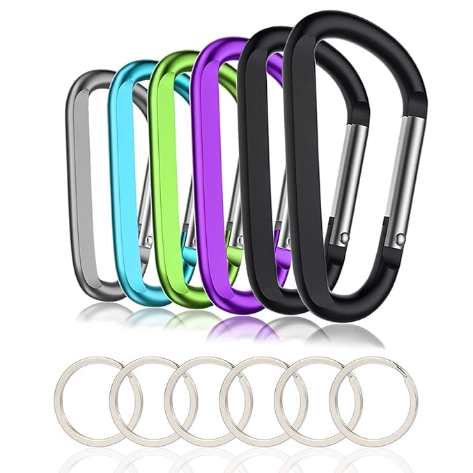 3" Aluminum Carabiner Keychain Clip with Keyring, Light Durable Round