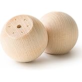Pinehurst Crafts Unfinished Wood Ball Knobs, Perfect for Furniture, Cabinets, Dresser Drawers or Crafting, 1-3/4 Inch, Pack of 8