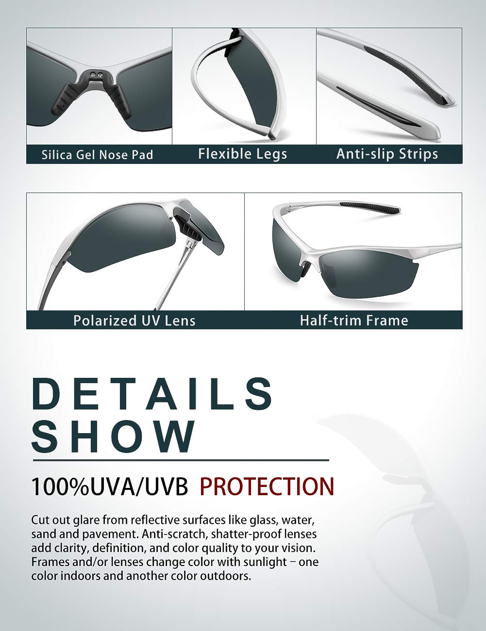 IALUKU Aviator Sunglasses Polarized for Men Classic Pilot Metal Frame UV400 (Grey / Grey, 64mm)