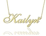 AOLO Kailyn Heart Name Necklace 18k Gold Plated