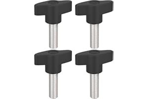 Aifeier ET 4Pcs M8 x 25mm Clamping Screw Knob, T Shaped Wing Adjustable Thumb Screws Handle Nut Z Type Knurled Grip Handgrips Bolt for Quick Remove Hand Tightening Knob Replacement