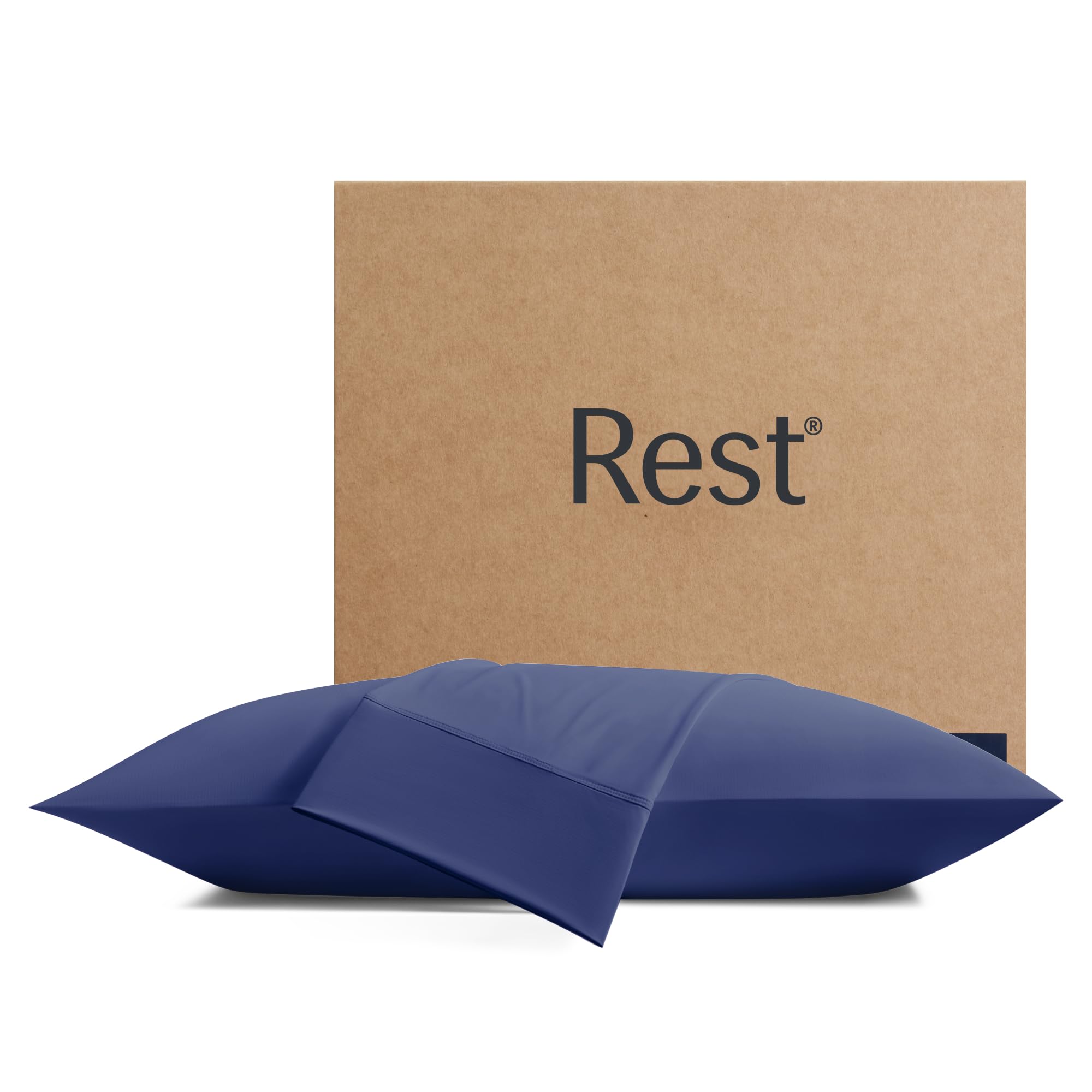 Photo 1 of REST® Evercool®+ Cooling Pillowcases King - 2 Pillowcases for Sensitive Skin, Silver Infused Fabric for Hygienic Sleep, Silky Smooth for Curly Hair, High Elastic for Snug Fit (19x35 inches)