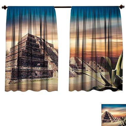 Amazon Com Fengruiyanjing Home Window Curtain Drape Aztec Pyramid