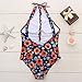 Sexy Women One Piece Swimsuit Push Up Padded Monokini Vintage Floral Bikini Swimming Bathing Wear - M