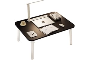 LKBBC Foldable Lap Desks for Laptop with Light, Multi-Functional Laptop Table for Bed Trays, Portable Folding Lap Bed Desk for Adults Kids Writing,Reading,Drawing and Eating, Floor Table