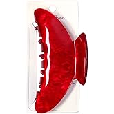 OWIIZI Durable Acetate Hair Clips for Women 4.13" Cute Hair Claw Clips Ponytail Barrette Strong Hold Acrylic Butterfly Jaw Hair Accessories for Girls Long Thick Hair(Red)