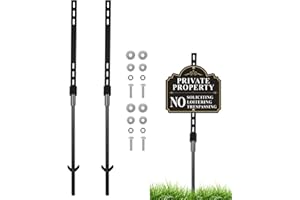 2 Pack Yard Sign Stakes, 36 Inch Aluminum Stakes for Yard Signs, Fits Sign 7 to 14 Inch, Signs Holder Stand for Fence Road Pa