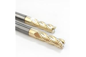 WEXWE Carbide Roughing End Mill Wave Milling Cutter for Alloy Steels Hardened Steels - Micro Grain Carbide + ZrN-A Coating - 4-Flute (2 Piece, 1/4"-2.5" L)