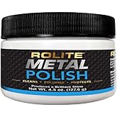Rolite Metal Polish Paste Stainless Steel Scratch Remover 4.5oz | Polished Metals Only, Removes Scratches and Tarnish, Acid Free, Made in USA Since 1976, 4.5oz Jar