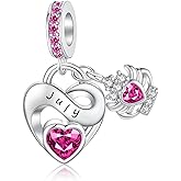 Alstade Birthstone Charm 925 Sterling Silver Charms fits Bracelets and Necklace Pendant Bead Happy Birthday Charms Jewelry Present for Women Family Friends