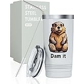 Onebttl Beaver Gifts for Women Men Teens Canadians, Funny Beaver Tumbler for Beaver Lovers on Birthday, Christmas, Cute 20 oz Insulated Stainless Steel Tumbler - Beaver Dam It