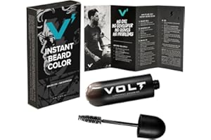VOLT Grooming Instant Beard Color Single Pack - Smudge and Water Resistant Quick Drying Brush on Color for Beards and Mustach
