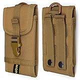 Mopaclle MOLLE Tactical Smartphone Pouch Universal Army Black Waist Holster with Belt Clip Carrying Pouch Belt Loops Waist Bag Case for iPhone 6/6s 6plus, Samsung S9+/S8 Plus/Note 8
