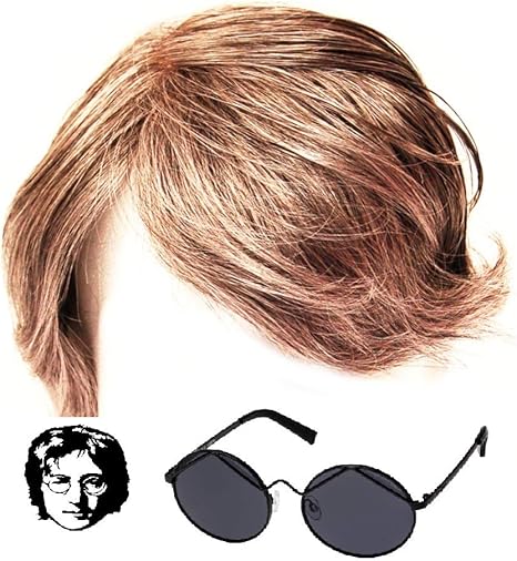 John Lennon Wig And Glasses The Beatles Fancy Dress Yoko Ono Hippy