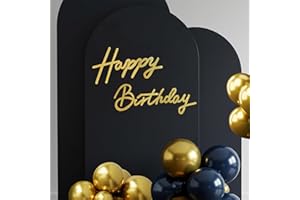TONIFUL Happy Birthday Sign for Backdrop - Glitter Gold Felt Banner - Includes Dot Glue - Perfect for Birthday Party Backdrop,Wall Decr,Balloon Arch,Photo Background
